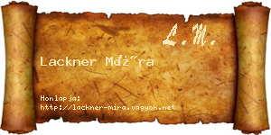 Lackner Míra névjegykártya